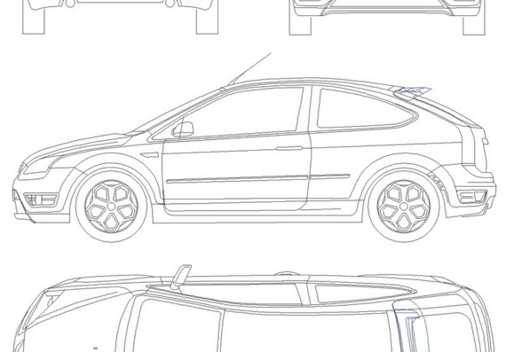 Ford Focus ST (Форд Фокус СТ) - чертежи (рисунки) автомобиля